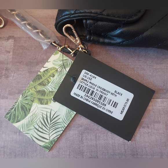 1 DAY SALE! NWT Badgley Mischka Small Black Quilted Vegan Crossbody Bag/Clutch - Picture 13 of 16